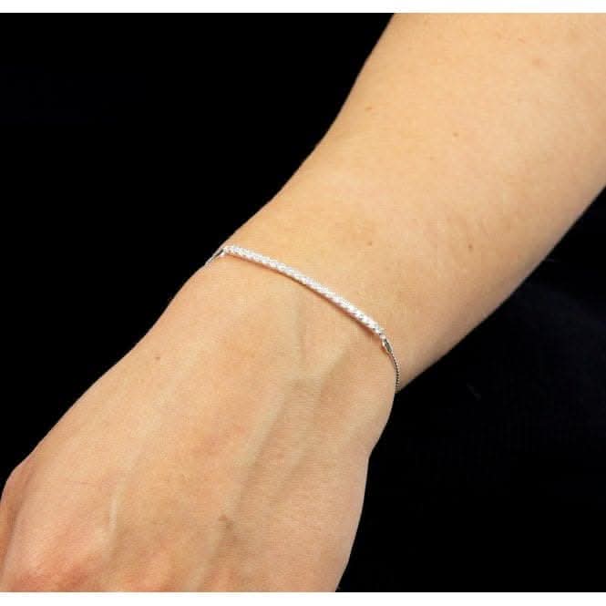 Bar Toggle Bracelet with White Zirconia B5309C