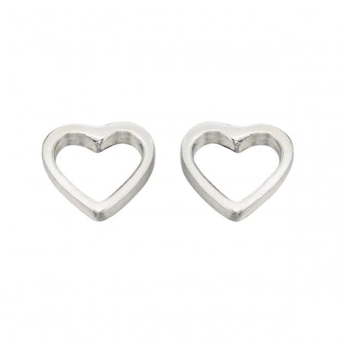 Beginnings Sterling Silver A355 Tiny Open Heart Stud Earrings