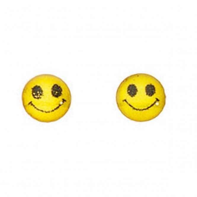 Beginnings Sterling Silver A513Y Yellow Smiley Face Stud Earrings
