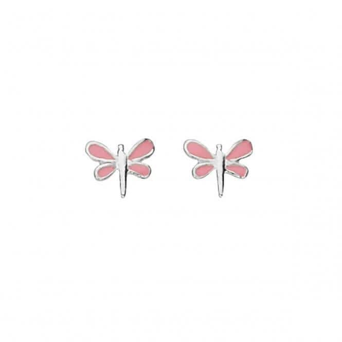 Beginnings Sterling Silver A827P Enamel Dragonfly Stud Earrings