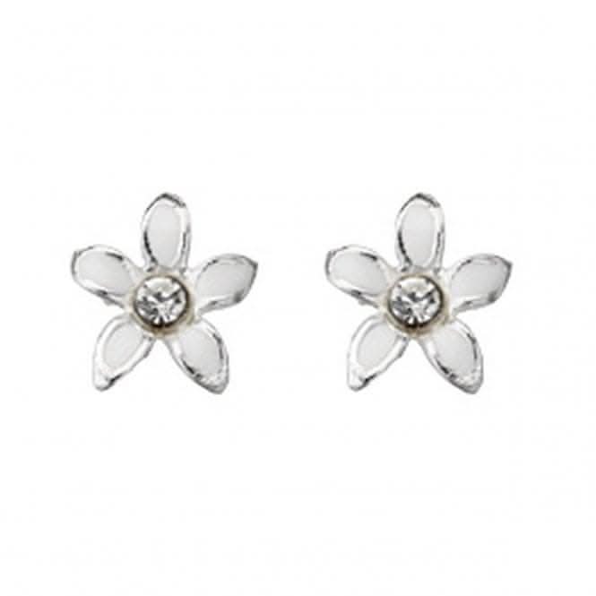 Beginnings Sterling Silver A909 Enamel Flower Stud Earrings