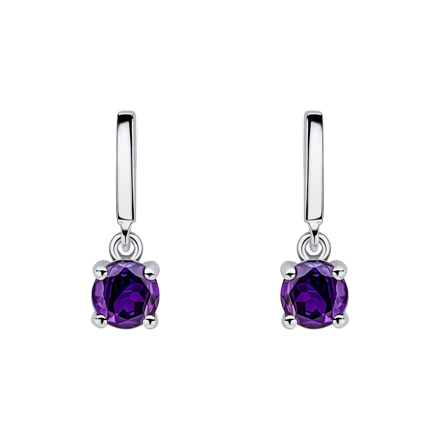 Beginnings Sterling Silver Amethyst Purple Earrings E6487M