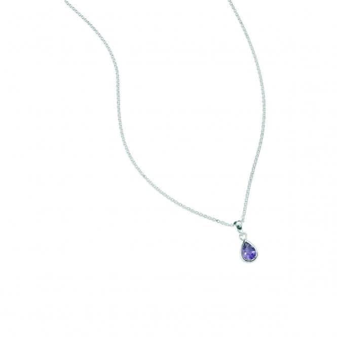 Beginnings Sterling Silver Amethyst Teardrop Pendant P2429M