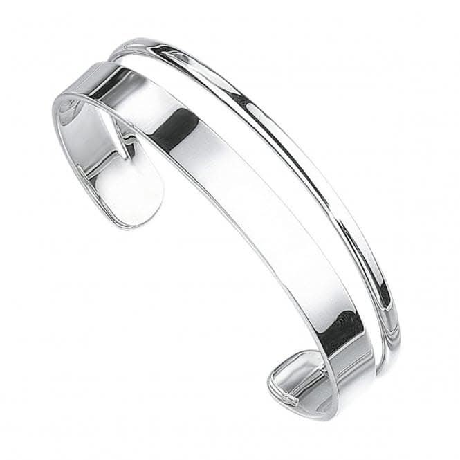 Beginnings Sterling Silver D Shape Flat Torque Bangle B085
