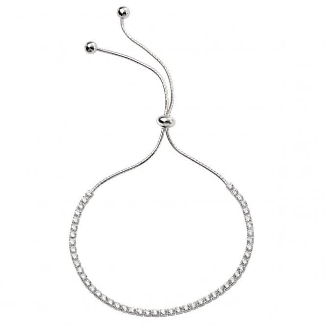 Beginnings Sterling Silver B4926C Clr Cz Chain Adjst Toggle Bracelet