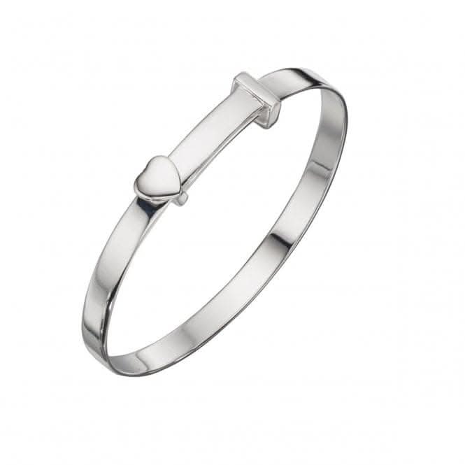 Beginnings Sterling Silver Children's Heart Christening Bangle B4667