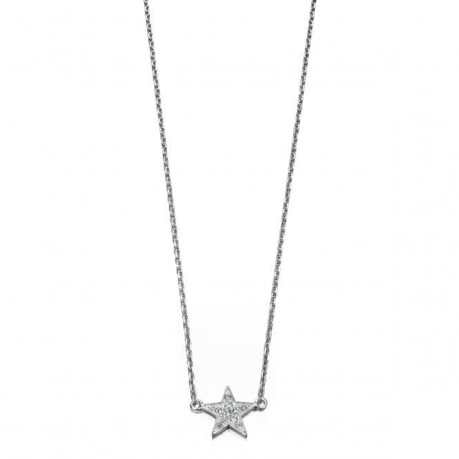 Beginnings Sterling Silver Clear Cubic Zirconia Star 41+3cm Necklaces N3241C