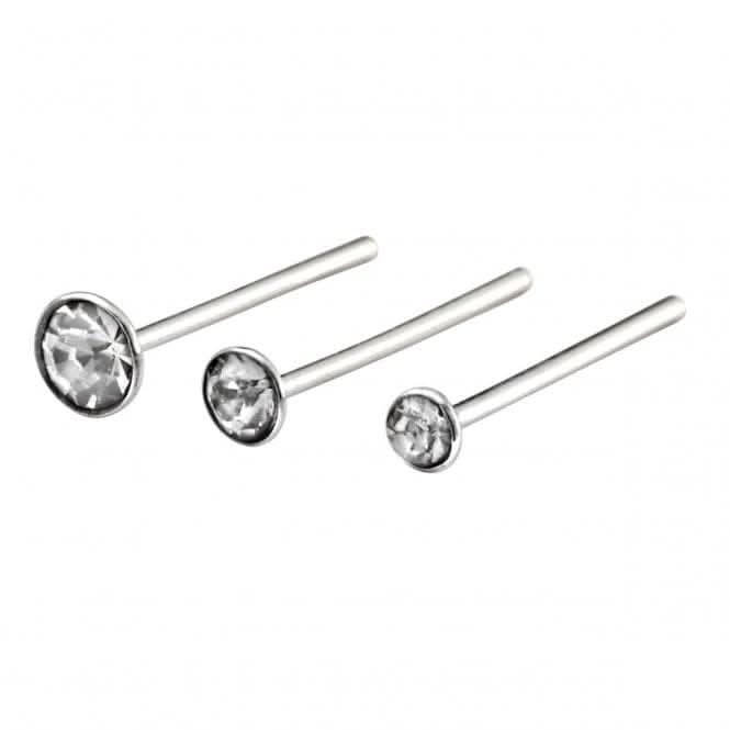 Beginnings Sterling Silver Crystal Nose Nose Stud T154C