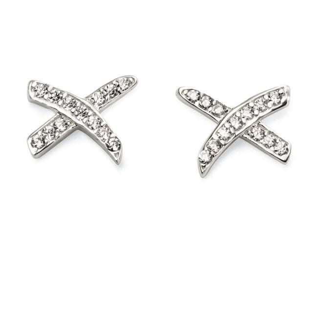 Beginnings Sterling Silver Cubic Zirconia Kiss Earrings E5575C