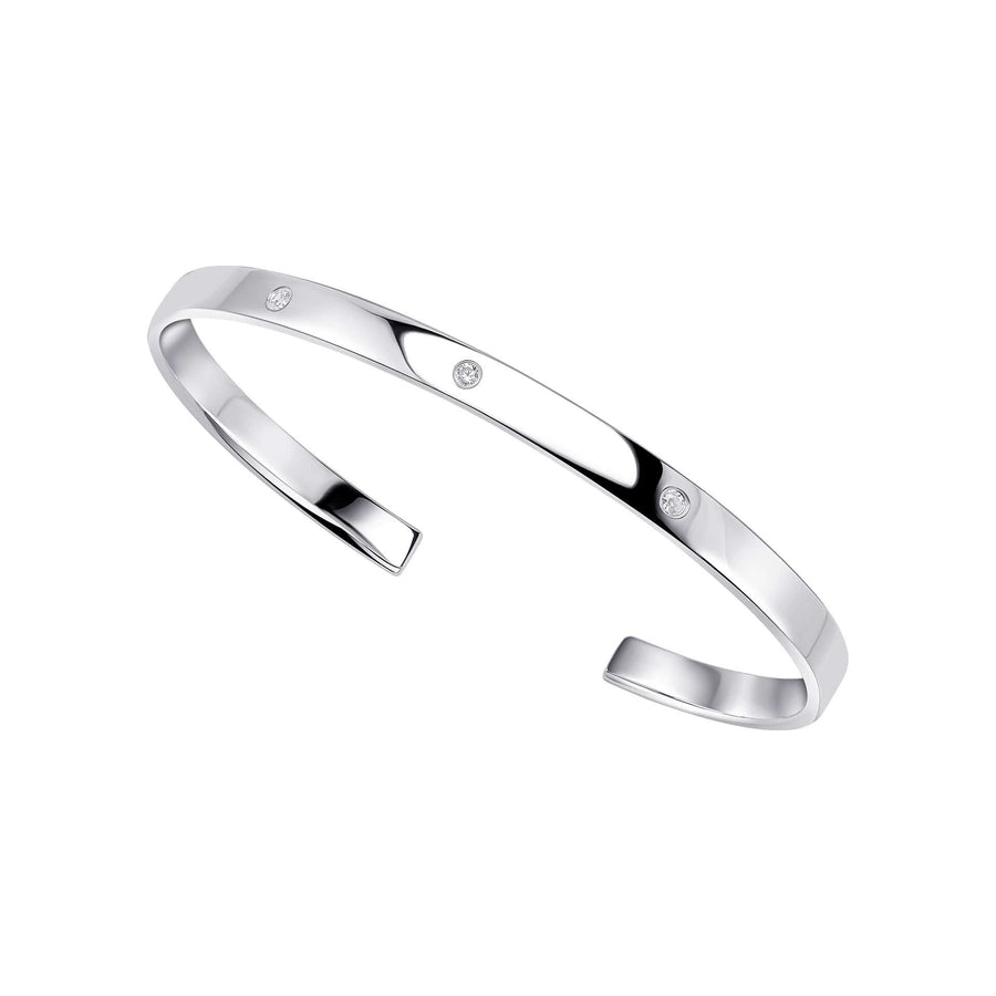 Beginnings Sterling Silver Cubic Zirconia Torque Bangle B5520C