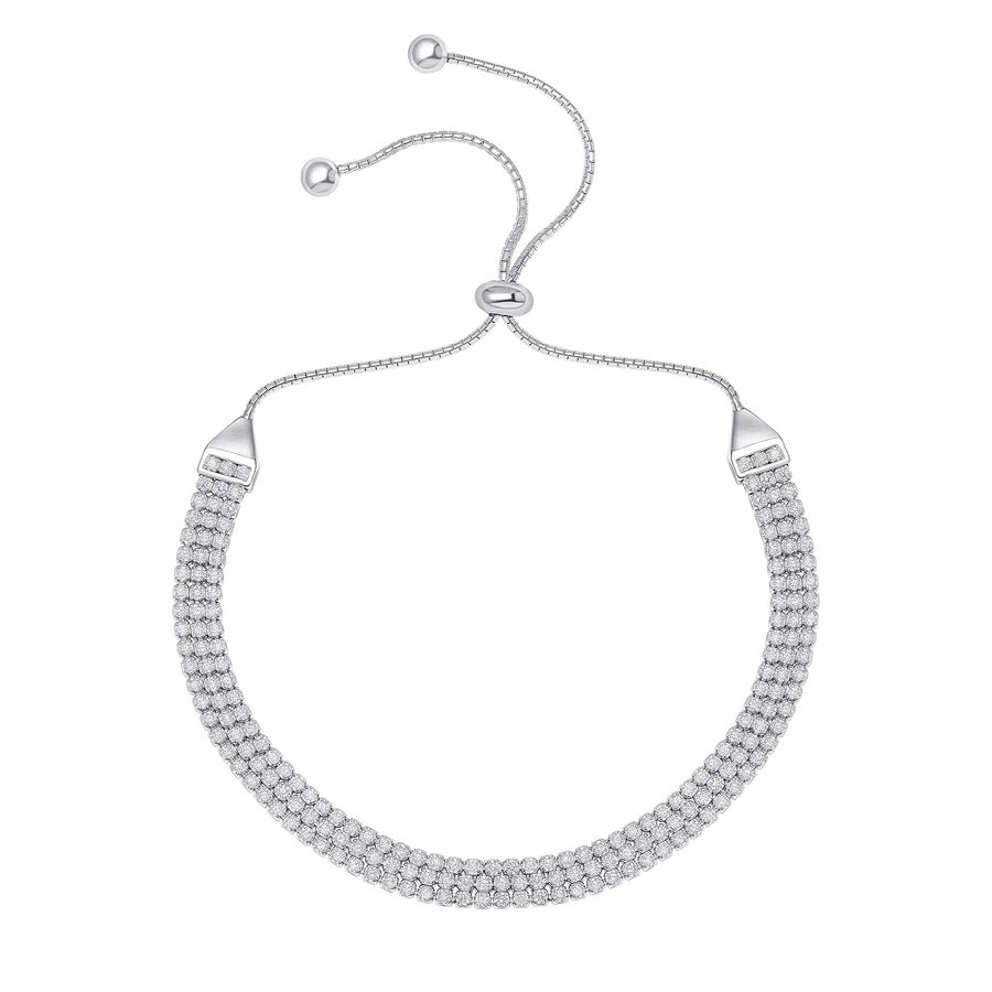Beginnings Sterling Silver Cubic Zirconia White Bracelet B5532C