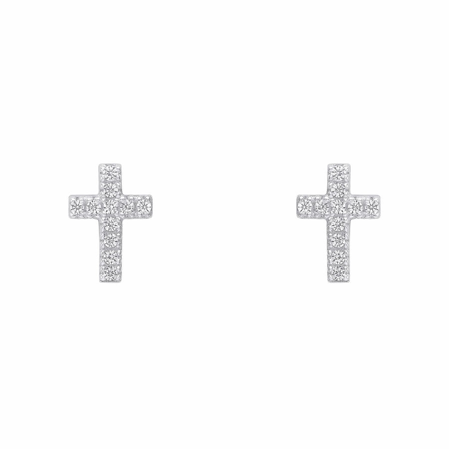 Beginnings Sterling Silver Cubic Zirconia White Earrings E6470C