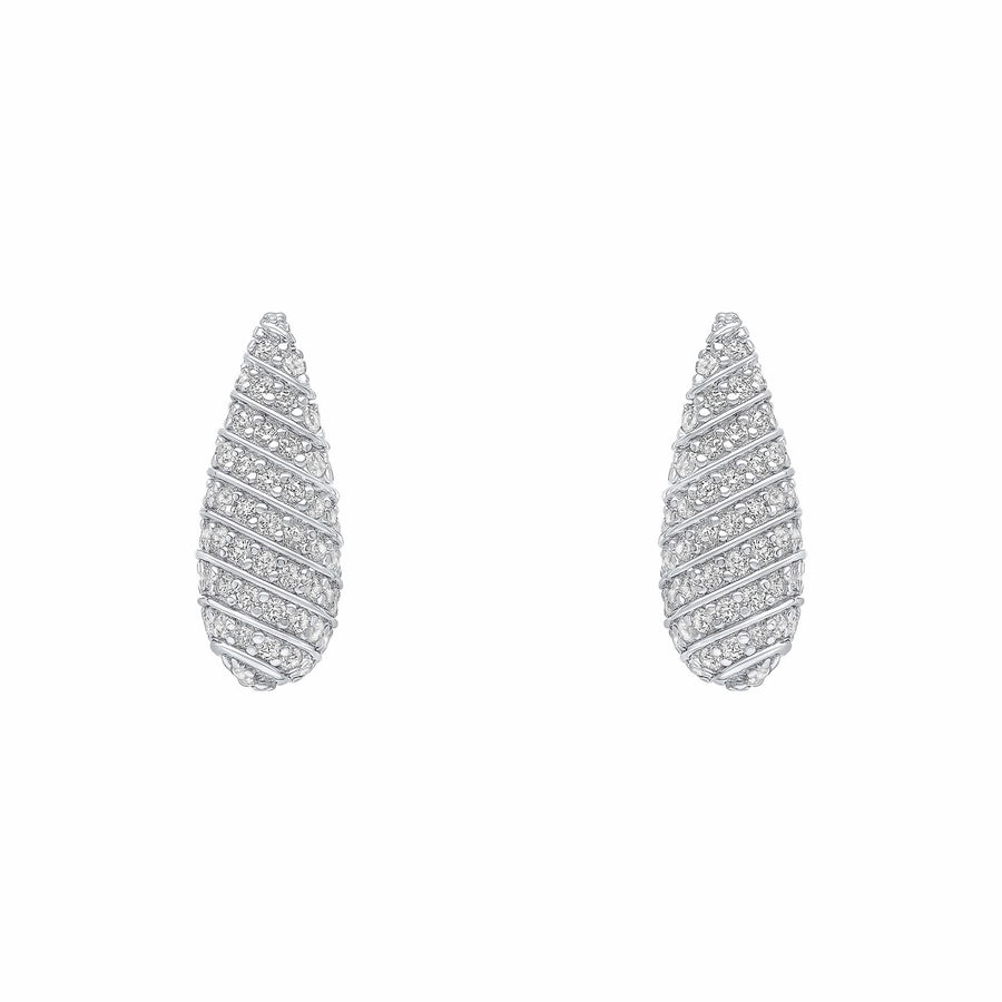 Beginnings Sterling Silver Cubic Zirconia White Earrings E6476C