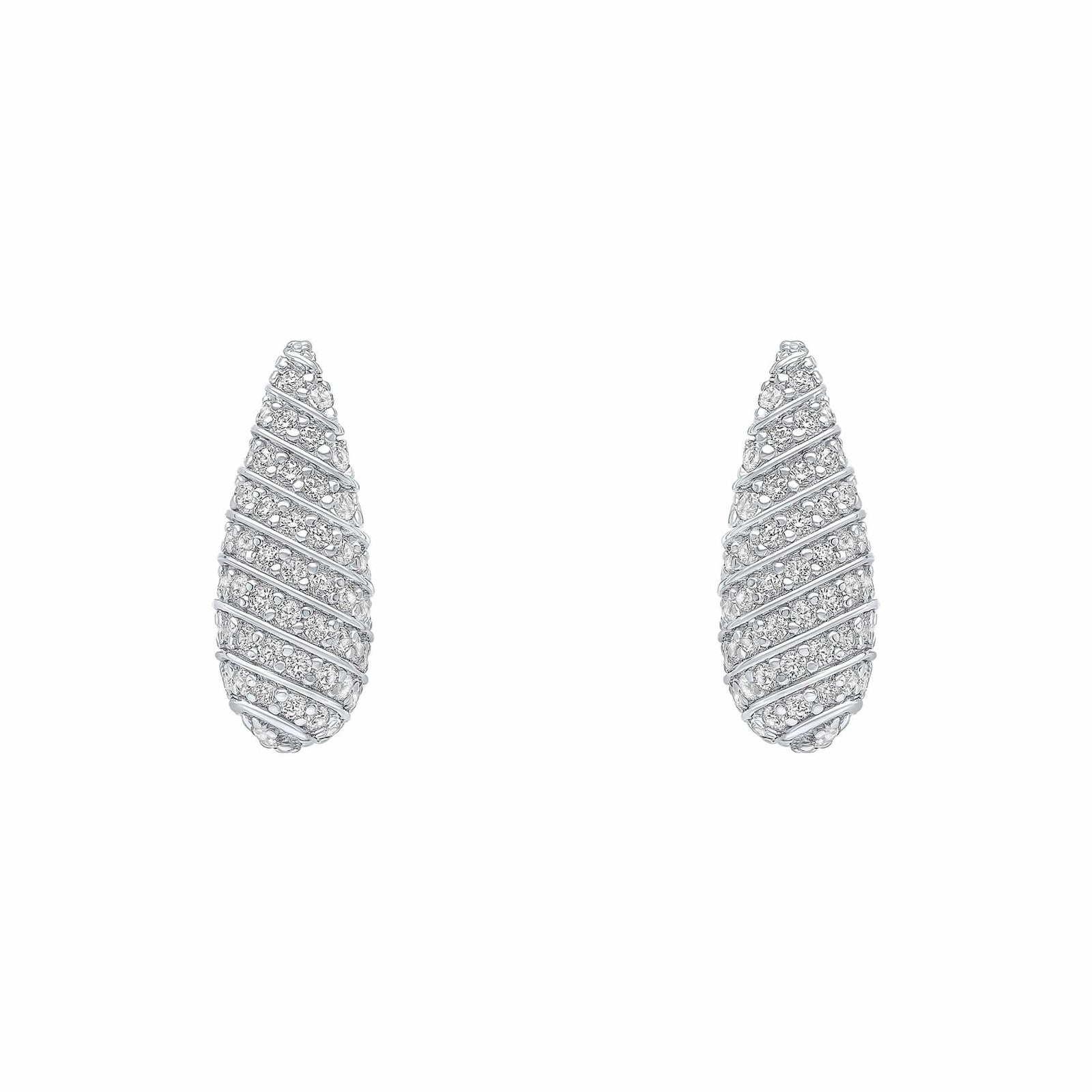 Beginnings Sterling Silver Cubic Zirconia White Earrings E6476CBeginningsE6476C