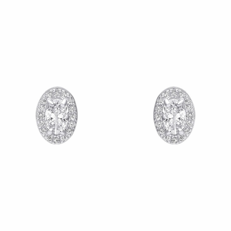 Beginnings Sterling Silver Cubic Zirconia White Earrings E6484C