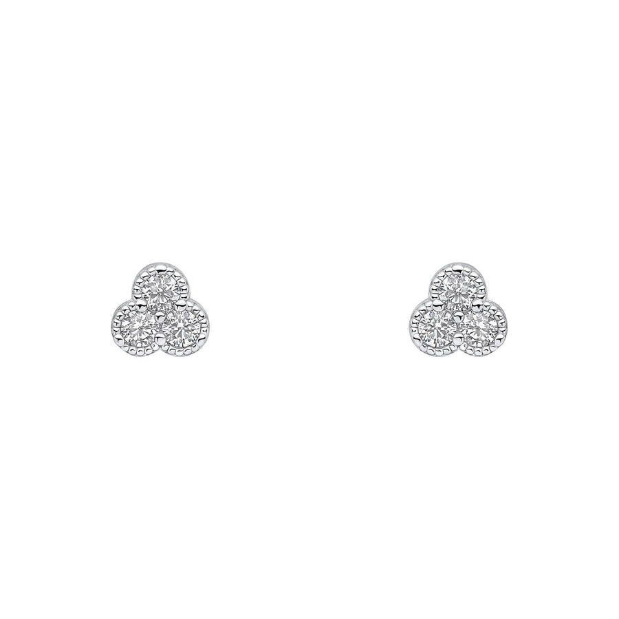 Beginnings Sterling Silver Cubic Zirconia White Earrings E6495C