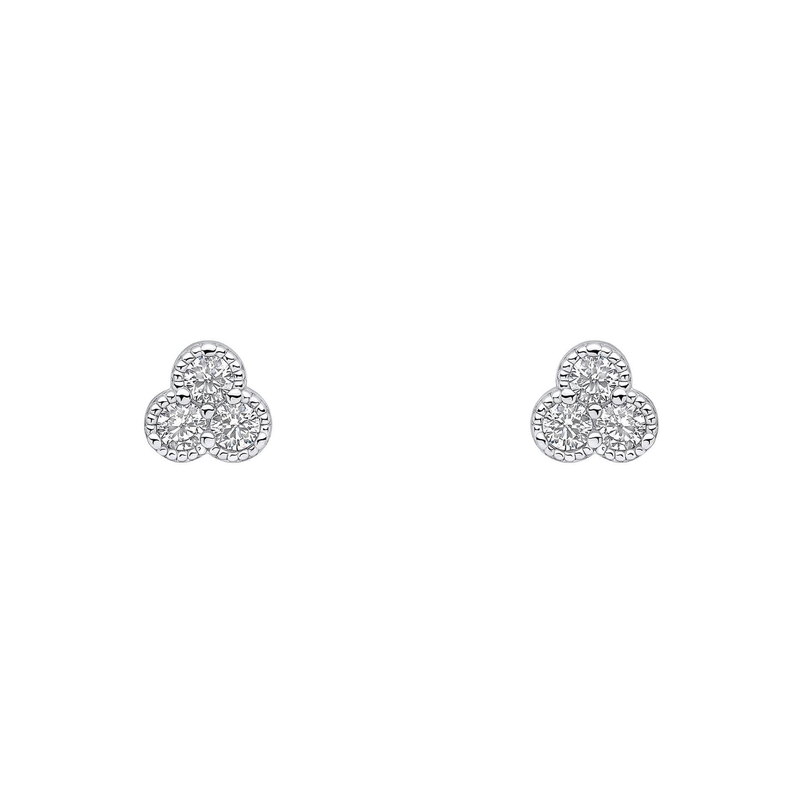 Beginnings Sterling Silver Cubic Zirconia White Earrings E6495CBeginningsE6495C