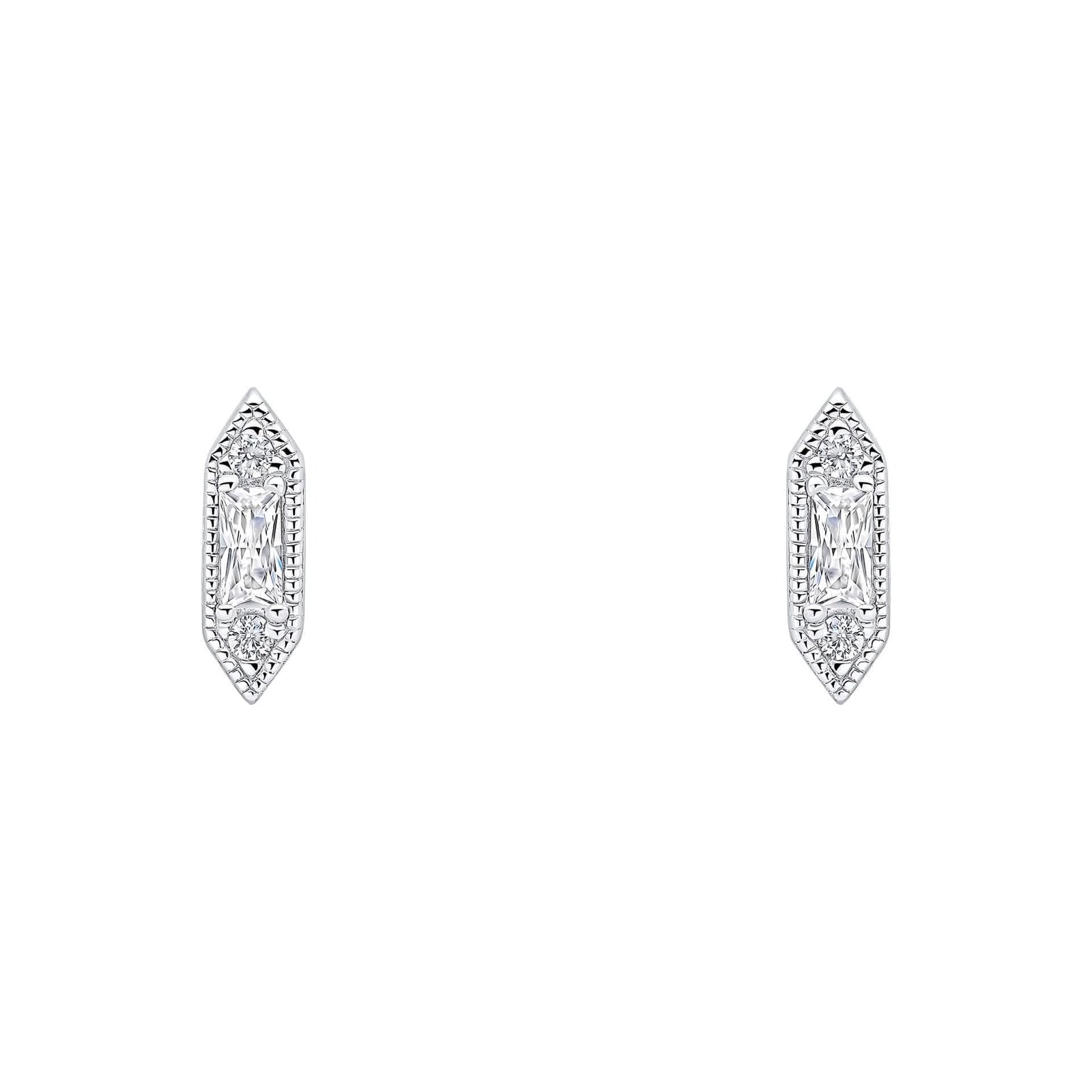 Beginnings Sterling Silver Cubic Zirconia White Earrings E6496CBeginningsE6496C