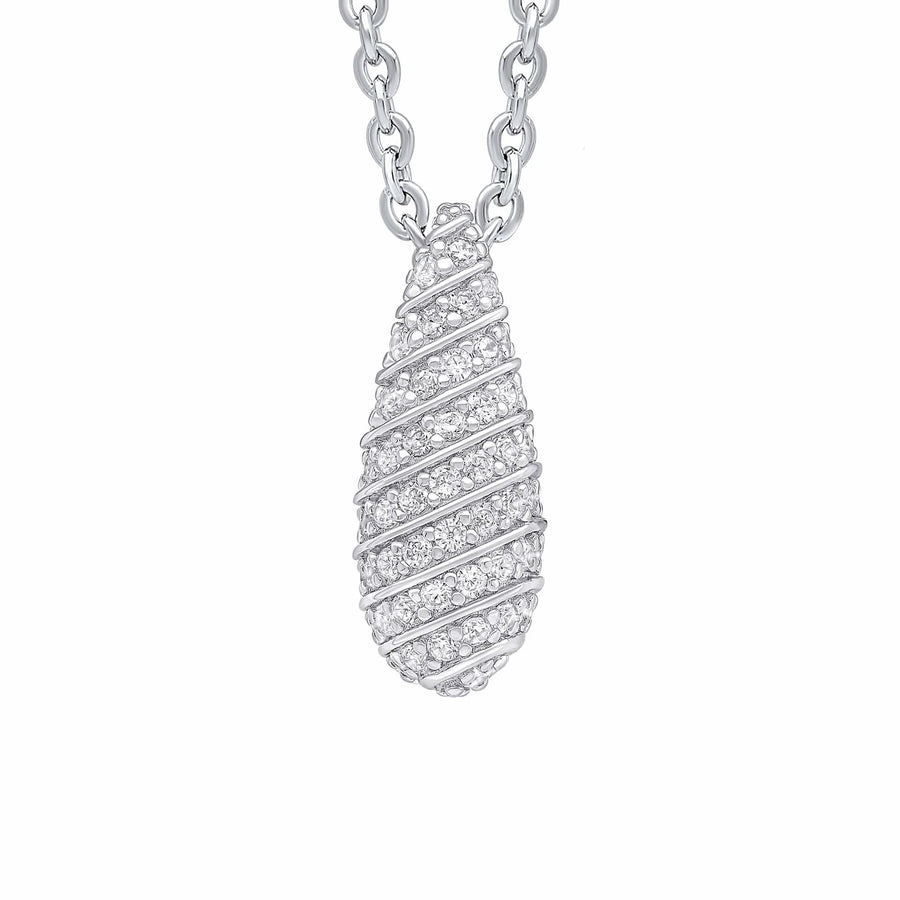 Beginnings Sterling Silver Cubic Zirconia White Pendant P5447C
