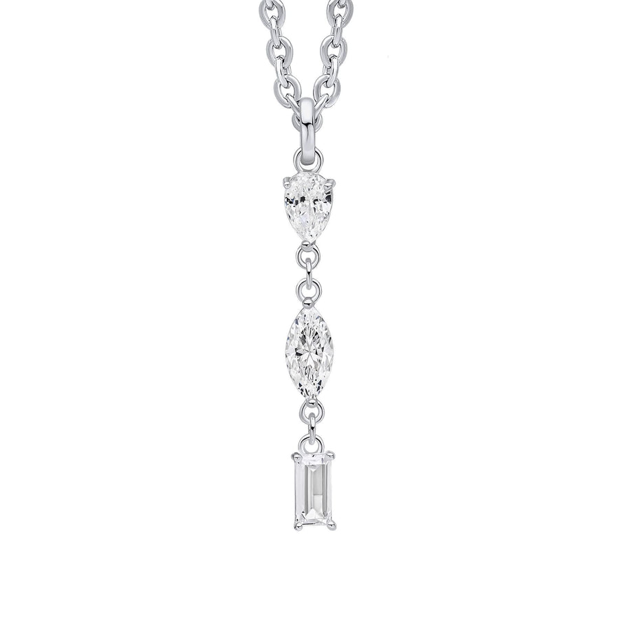 Beginnings Sterling Silver Cubic Zirconia White Pendant P5451C