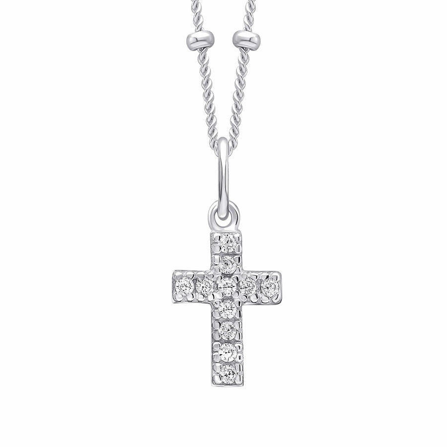 Beginnings Sterling Silver Cubic Zirconia White Pendant P5463C