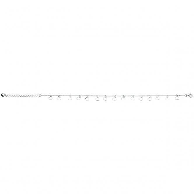 Beginnings Sterling Silver Cutout Heart 23+5.5cm Ankle Chain K016
