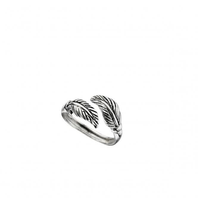 Beginnings  Sterling Silver Double Leaf Oxidised Toe Ring R3156