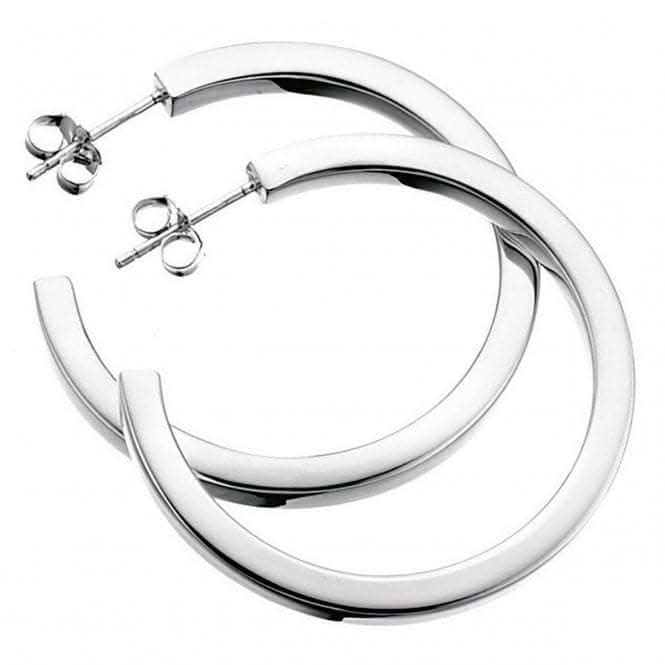 Beginnings Sterling Silver E165 Square Cut Hoop Earrings