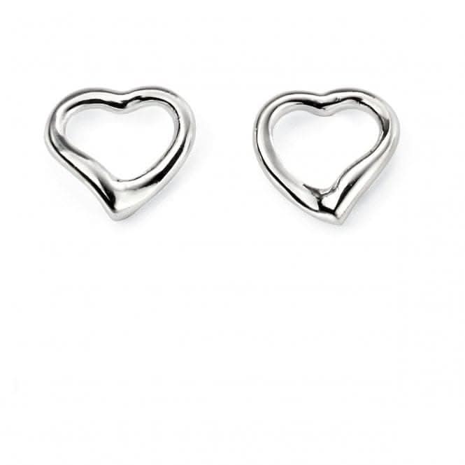 Beginnings Sterling Silver E2102 Small Open Heart Stud Earrings