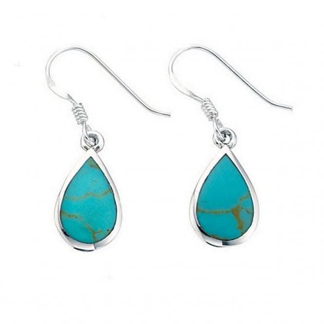 Beginnings Sterling Silver E2424U Synthetic Turq Teardrop Earrings