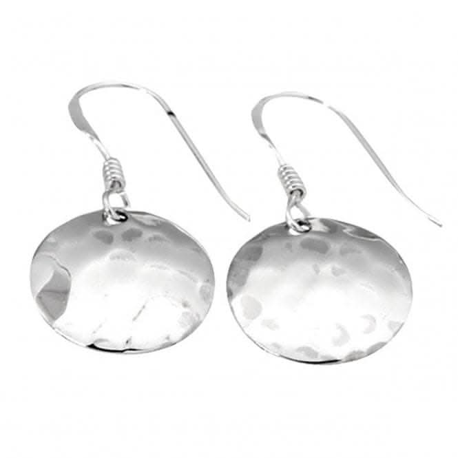 Beginnings Sterling Silver E2517 Small Hammered Disc Hook Earrings