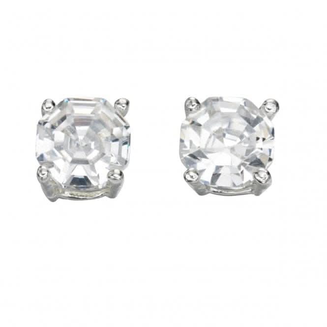 Beginnings Sterling Silver E4598C Cz Faceted Stud Earrings