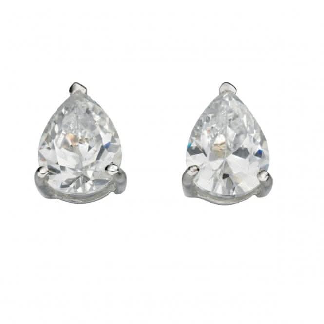 Beginnings Sterling Silver E4611C Clear Cz Teardrop Stud Earrings