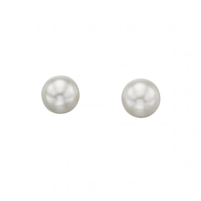 Beginnings Sterling Silver E5014W White Shell Pearl Stud Earrings
