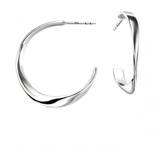 Beginnings Sterling Silver E5179 Twisted Solid Hoop Earrings