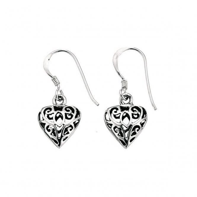 Beginnings Sterling Silver Filigree Heart Earrings E726