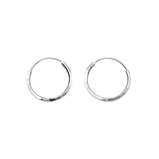 Beginnings Sterling Silver H241 Small Faceted Hoop Earrings
