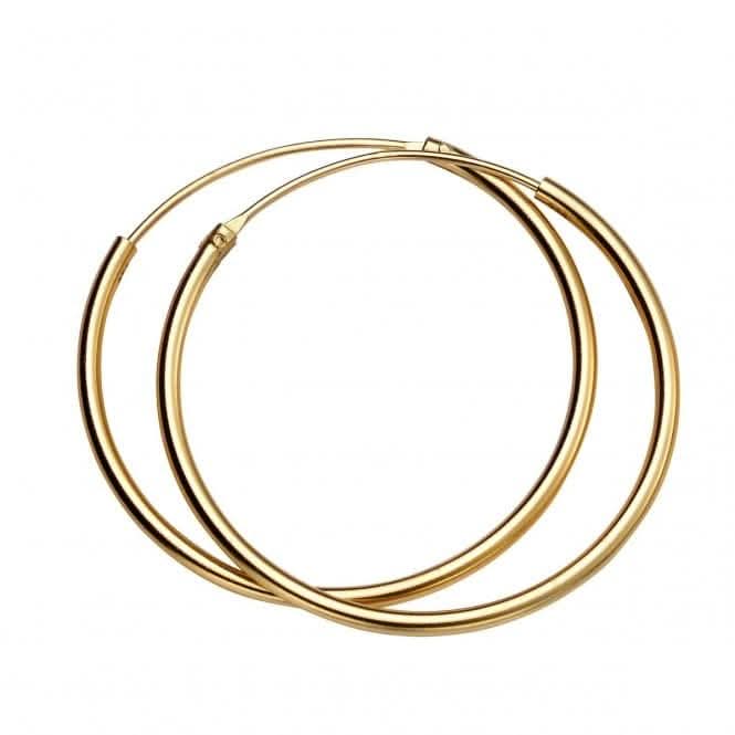 Beginnings Sterling Silver H246 Yell Gold 30mm X 1.5mm Hoop Earrings
