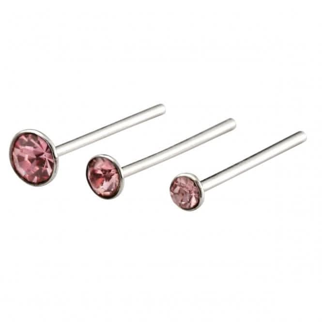 Beginnings Sterling Silver Light Rose Nose Nose Stud T153P