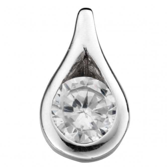 Beginnings Sterling Silver P146C Clear Cz Teardrop Pendant