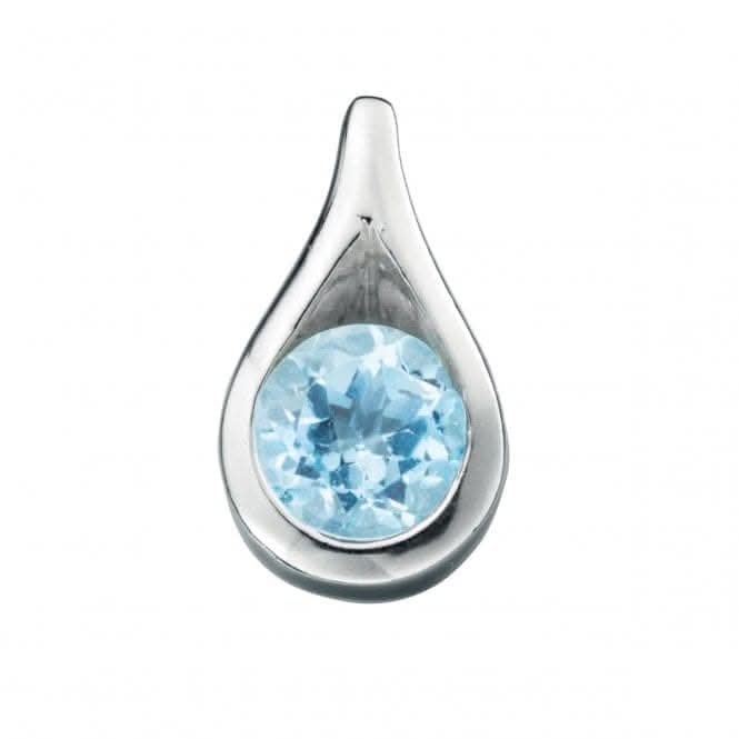 Beginnings Sterling Silver P146T Blue Topaz Teardrop Pendant