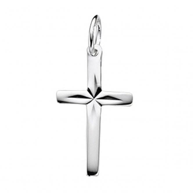 Beginnings Sterling Silver P3688 Diamond Cut Cross Pendant
