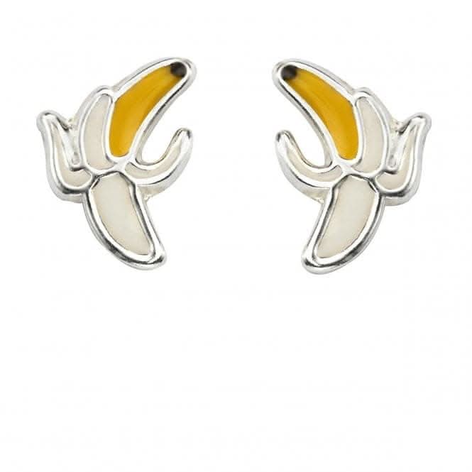Beginnings Sterling Silver Peeled Banana Earrings A2039