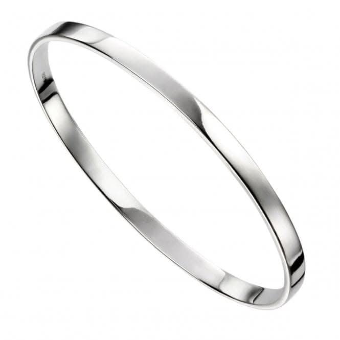 Beginnings Sterling Silver Plain Engravable Oval Bangle B5067