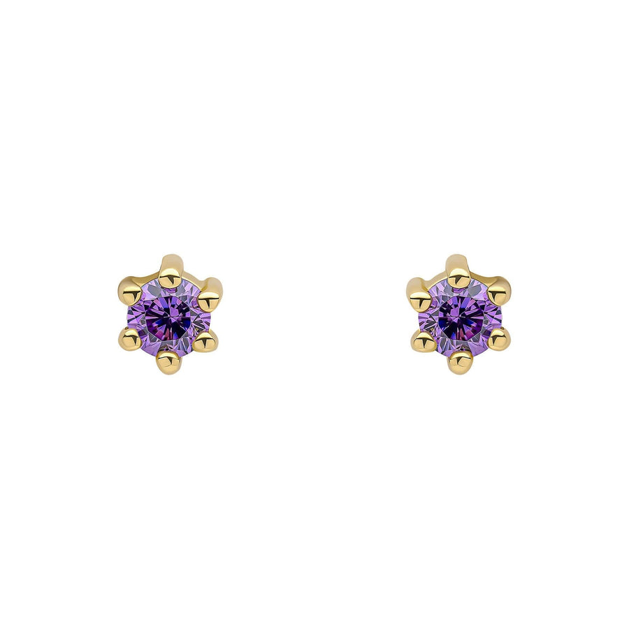 Beginnings Sterling Silver Purple Cubic Zirconia Amethyst Earrings E6468M