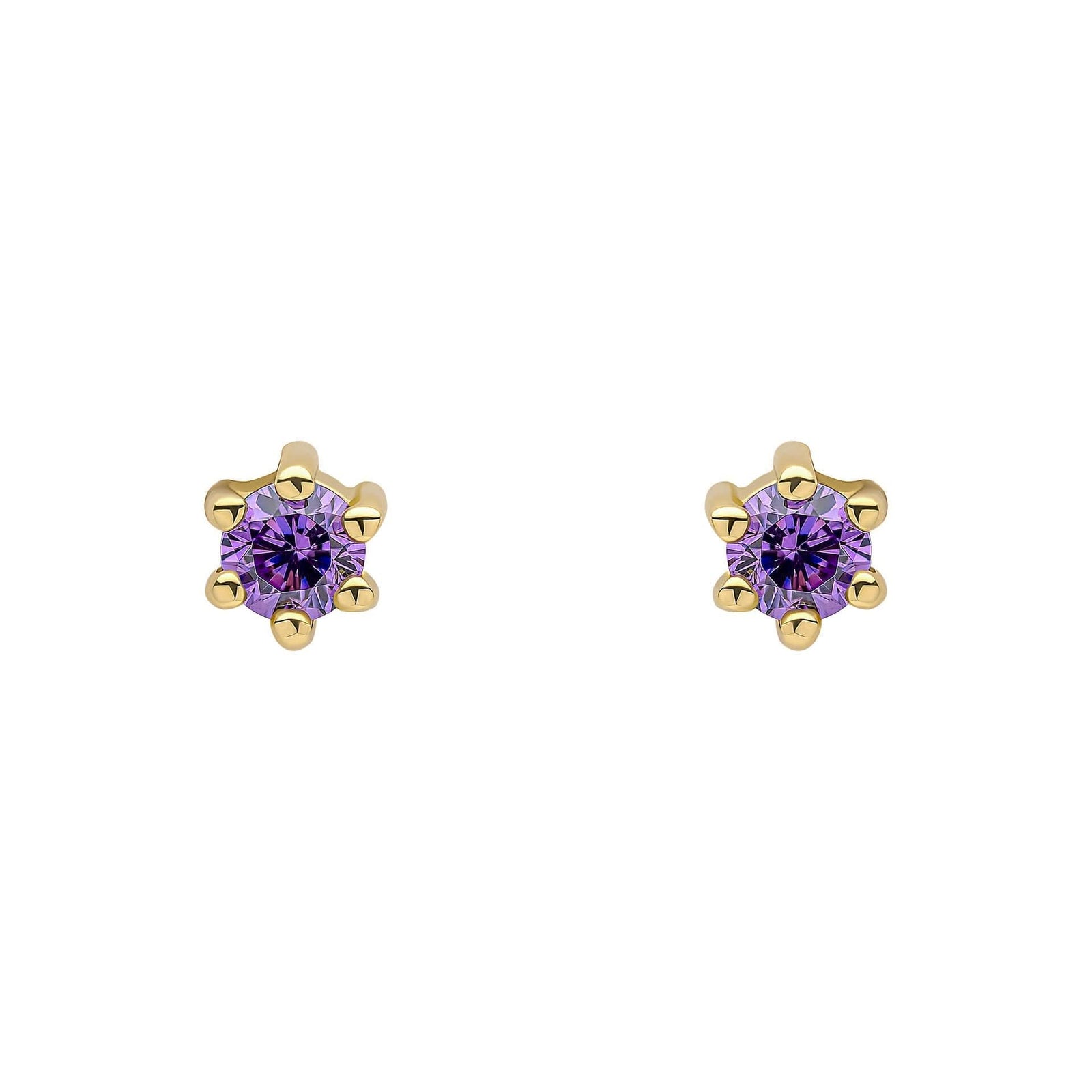 Beginnings Sterling Silver Purple Cubic Zirconia Amethyst Earrings E6468MBeginningsE6468M