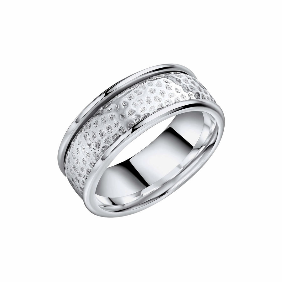 Beginnings Sterling Silver Hammered Design Spinner Ring R3906