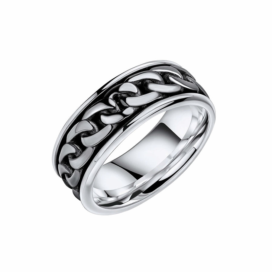 Beginnings Sterling Silver Chain Spinner Ring R3907