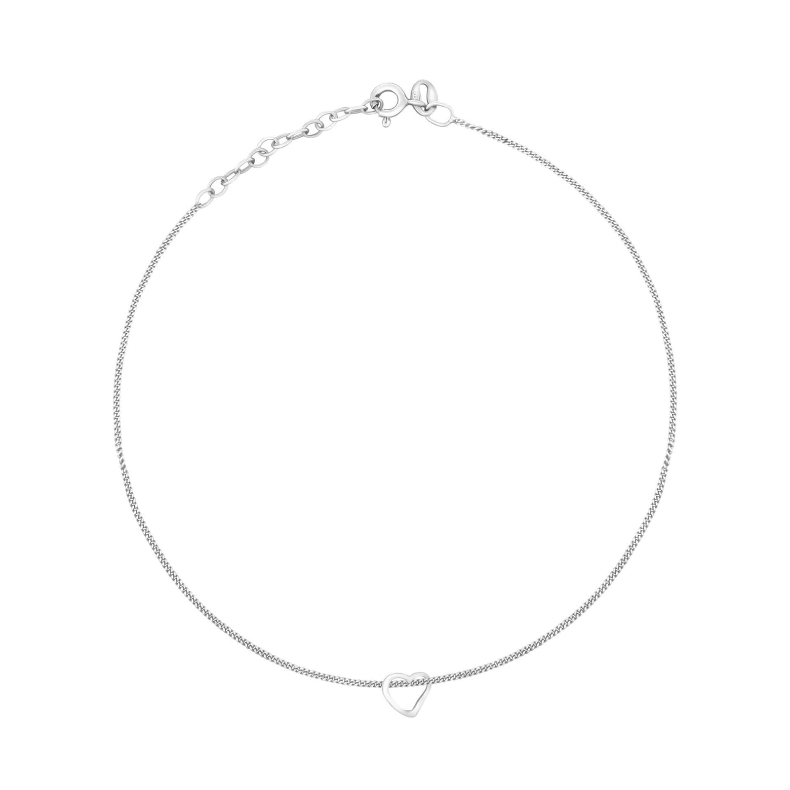 Beginnings Sterling Silver Slip On Heart 23cm Ankle Chain K157BeginningsK157