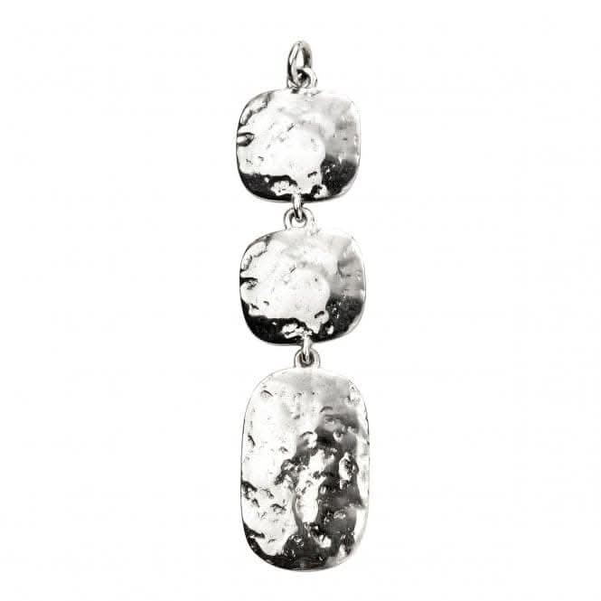 Beginnings Sterling Silver Triple Drop Hammered Pendant P4777